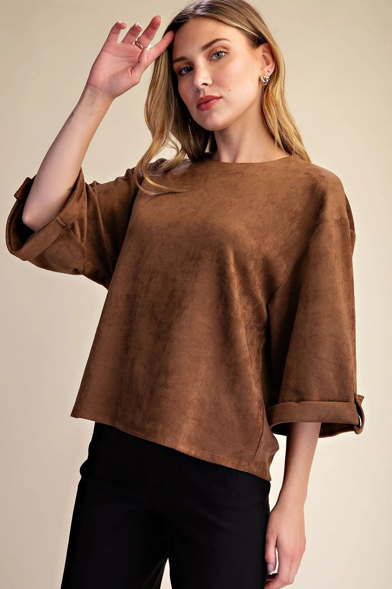 Round Neck Wide Sleeve Top