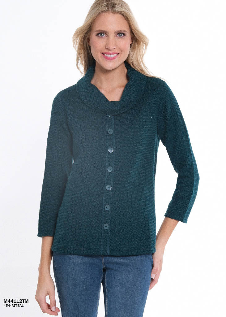 3/4 Sleeve Cowl Neck Top