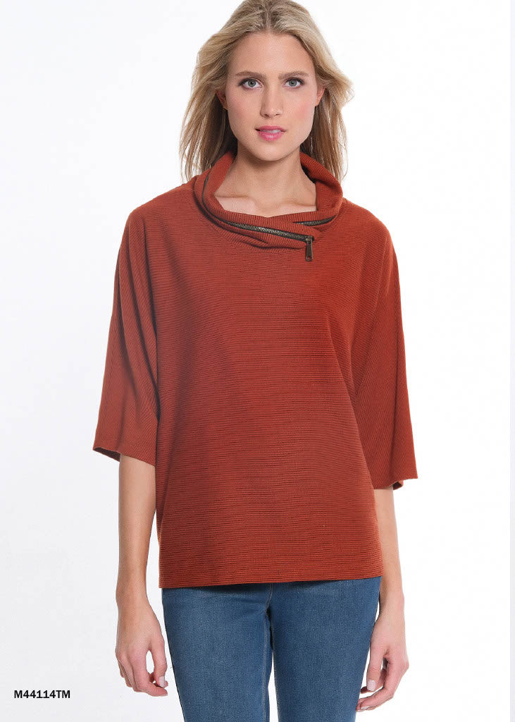 3/4 Sleeve Mock Neck Sweater