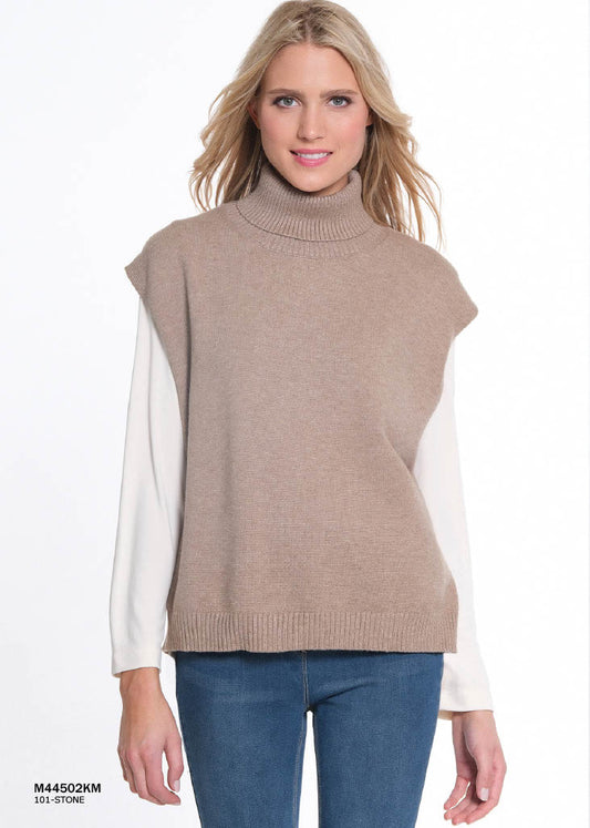 Turtle Neck Hi-Lo Sweater Vest