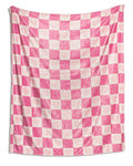 Checkered Hearts Pink Blanket
