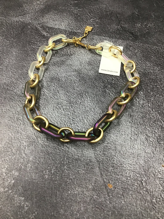 Zenzii Multicolored Oval Link Collar Necklace