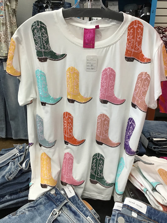 Queen of Sparkles Cowboy Boots Tee