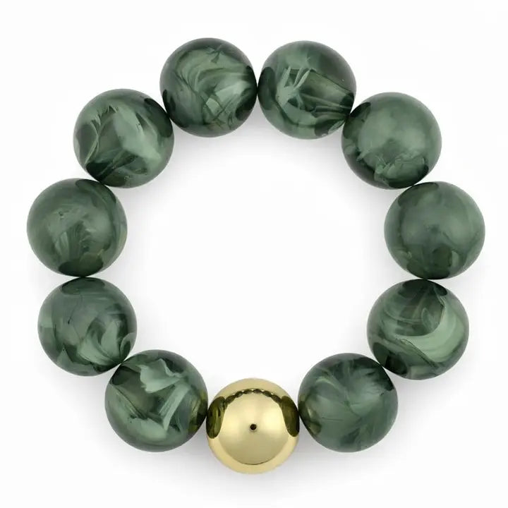 Gold Accent Ball Stretch Bracelet