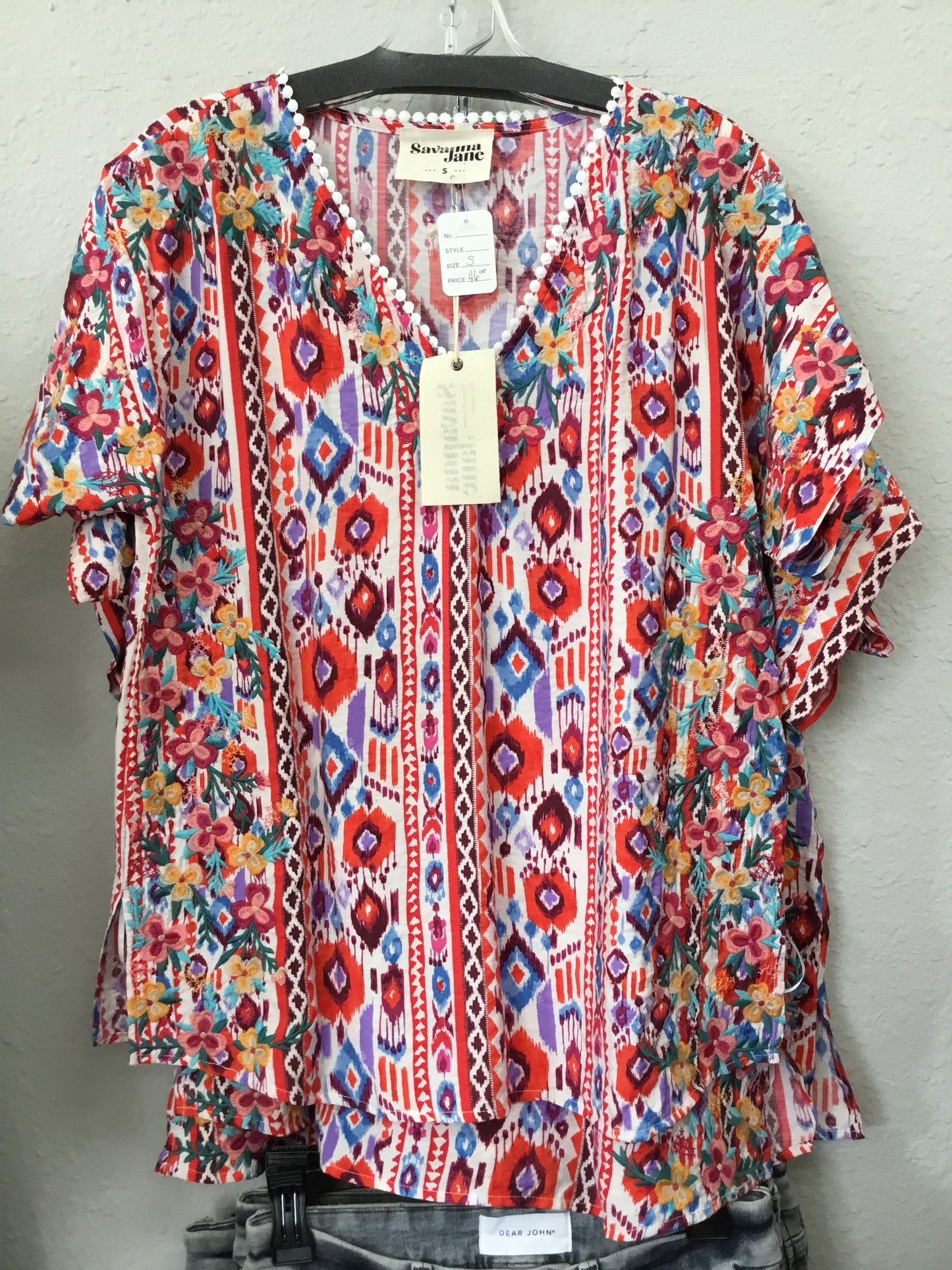 Savanna Jane Multi Colored Patterned / Floral Top