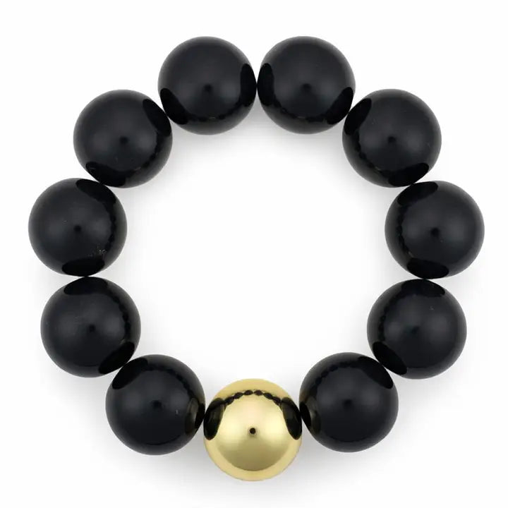 Gold Accent Ball Stretch Bracelet