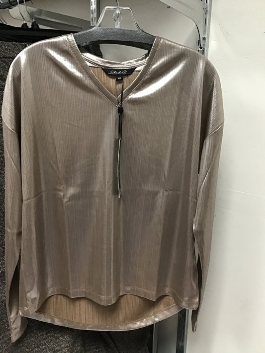 Charlie B Foiled L/S V-Neck Top