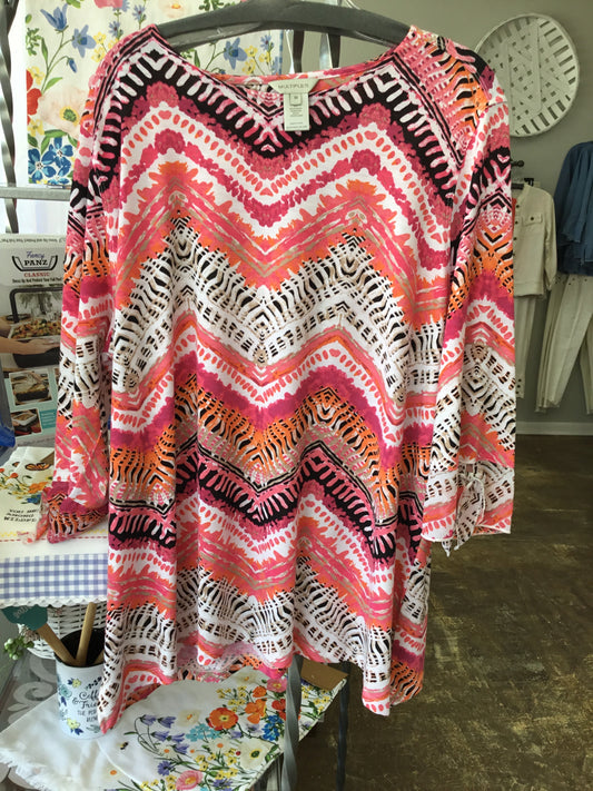 Multiples Multicolor Patterned Top