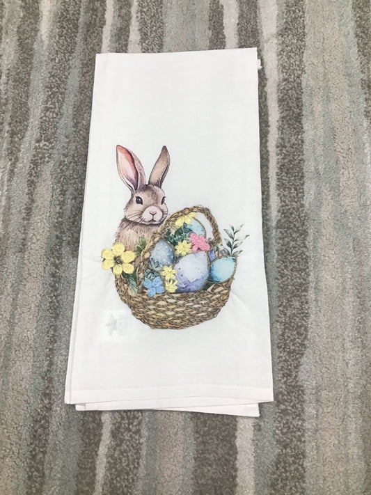 Cleo Bunny Basket Hand Towel