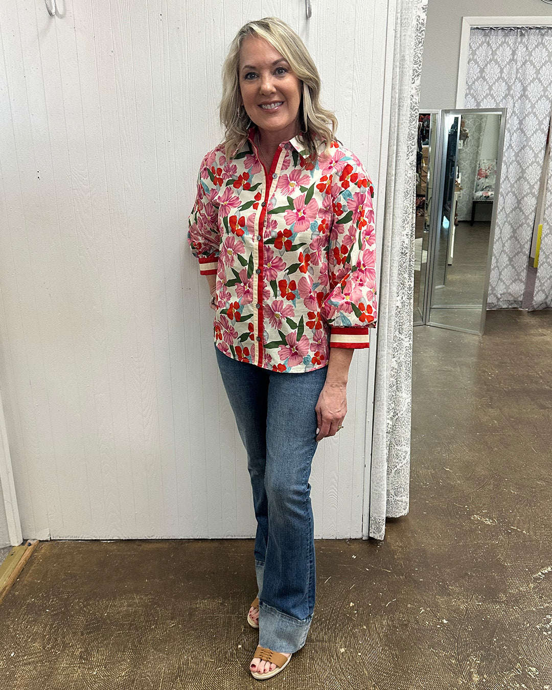Multi Color Flower Top