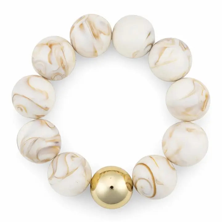 Gold Accent Ball Stretch Bracelet