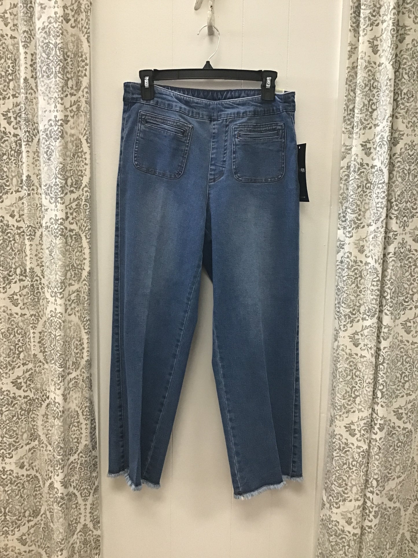 Fringe Hem Wide Leg Crop Jean