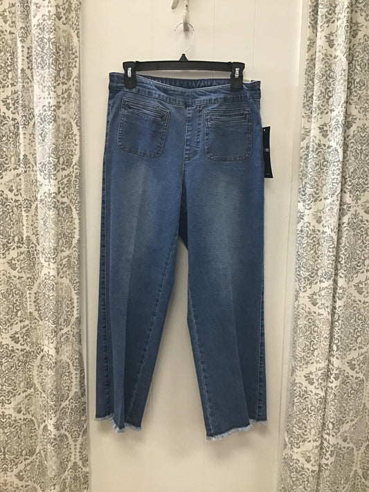 Fringe Hem Wide Leg Crop Jean
