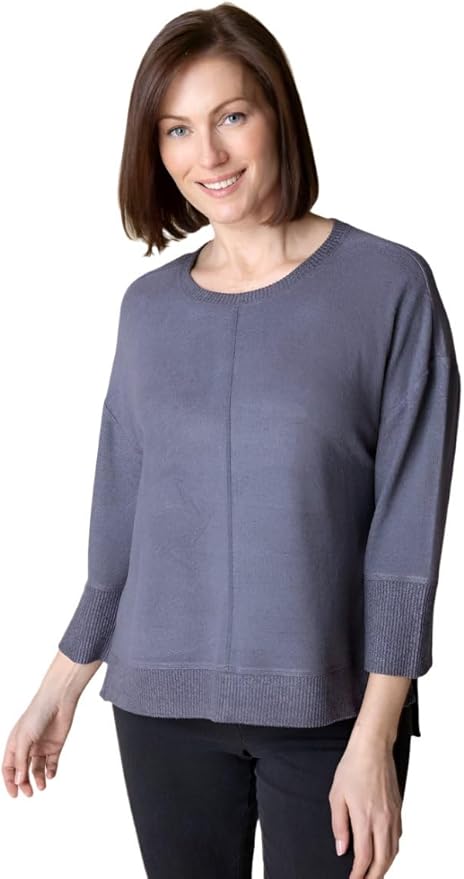 Fleece Solid 3/4 Sleeve Top
