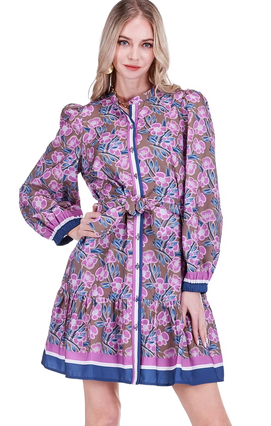 Ruffle Hem Shirt Dress