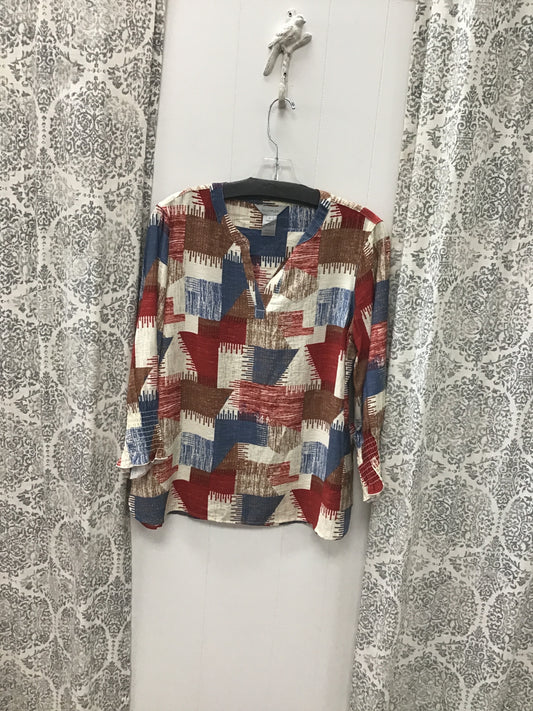 Shirred Cuff 3/4 Sleeve Woven Top