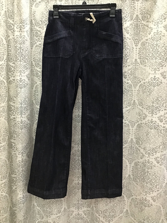 Cropped Wide Leg Pants w/ Ractangular Patch Pockets