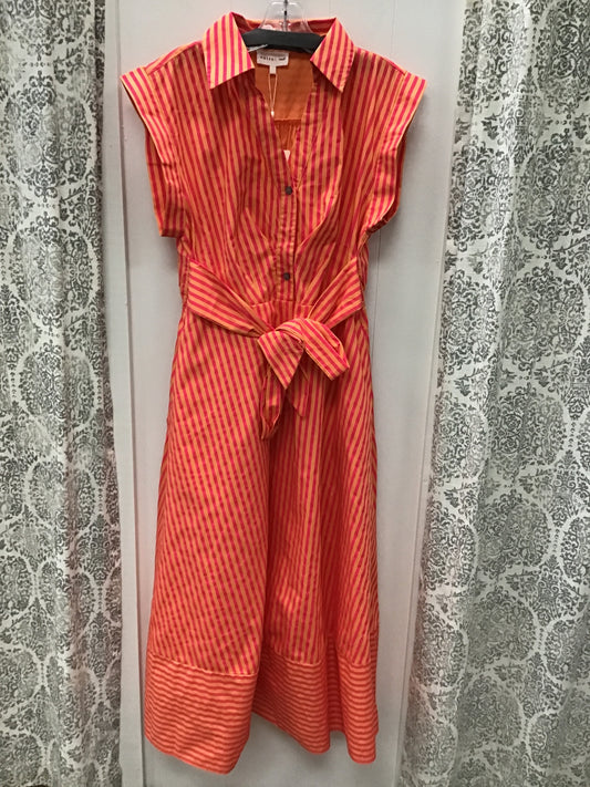Long Striped Hot Pink Dress