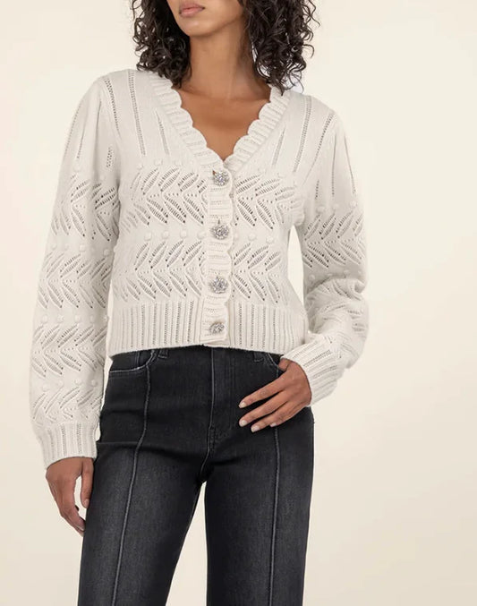 MiMi Scallop Neck Cardigan