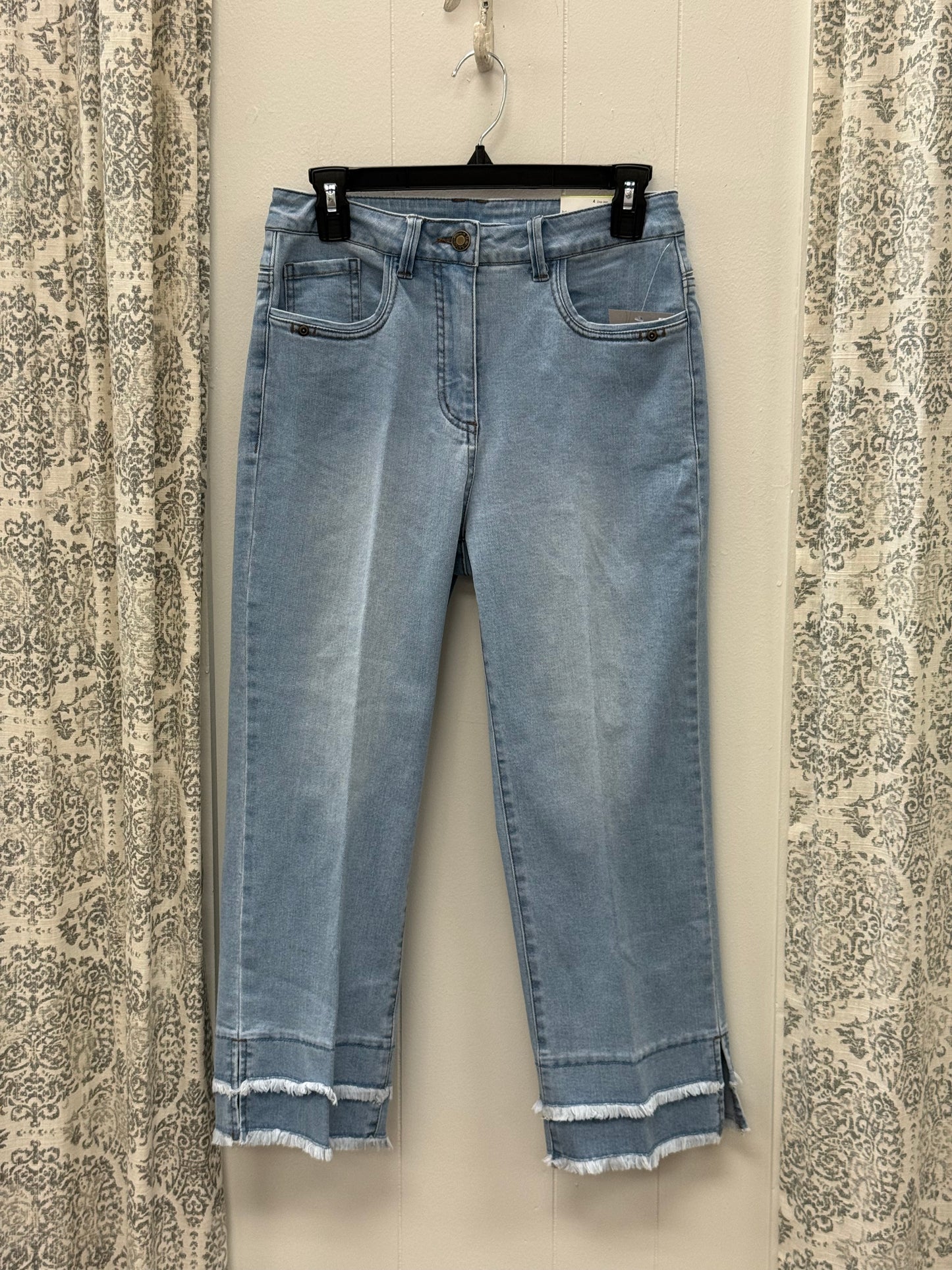 Button Up Fringe Band Crop Pant