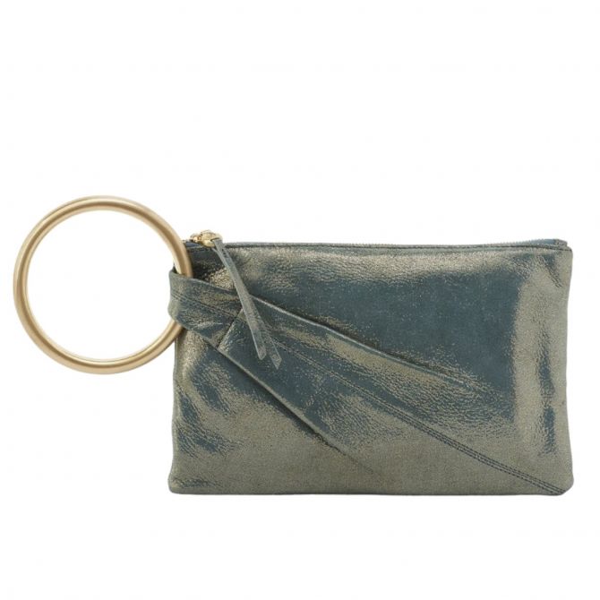 Hobo Sheila Hard Ring Clutch Evergreen Shimmer