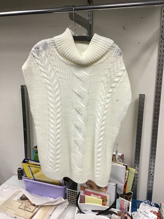 Multiples Soft White Turtle Neck Short Sleeve Sweater