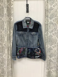 Denim Button-Front 3/4 Sleeve Jacket