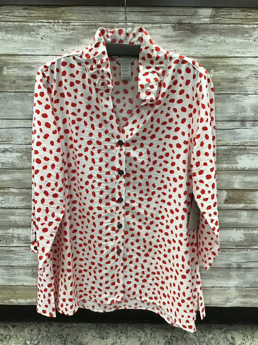 Wire Collar V-Neck Button Front Shirt