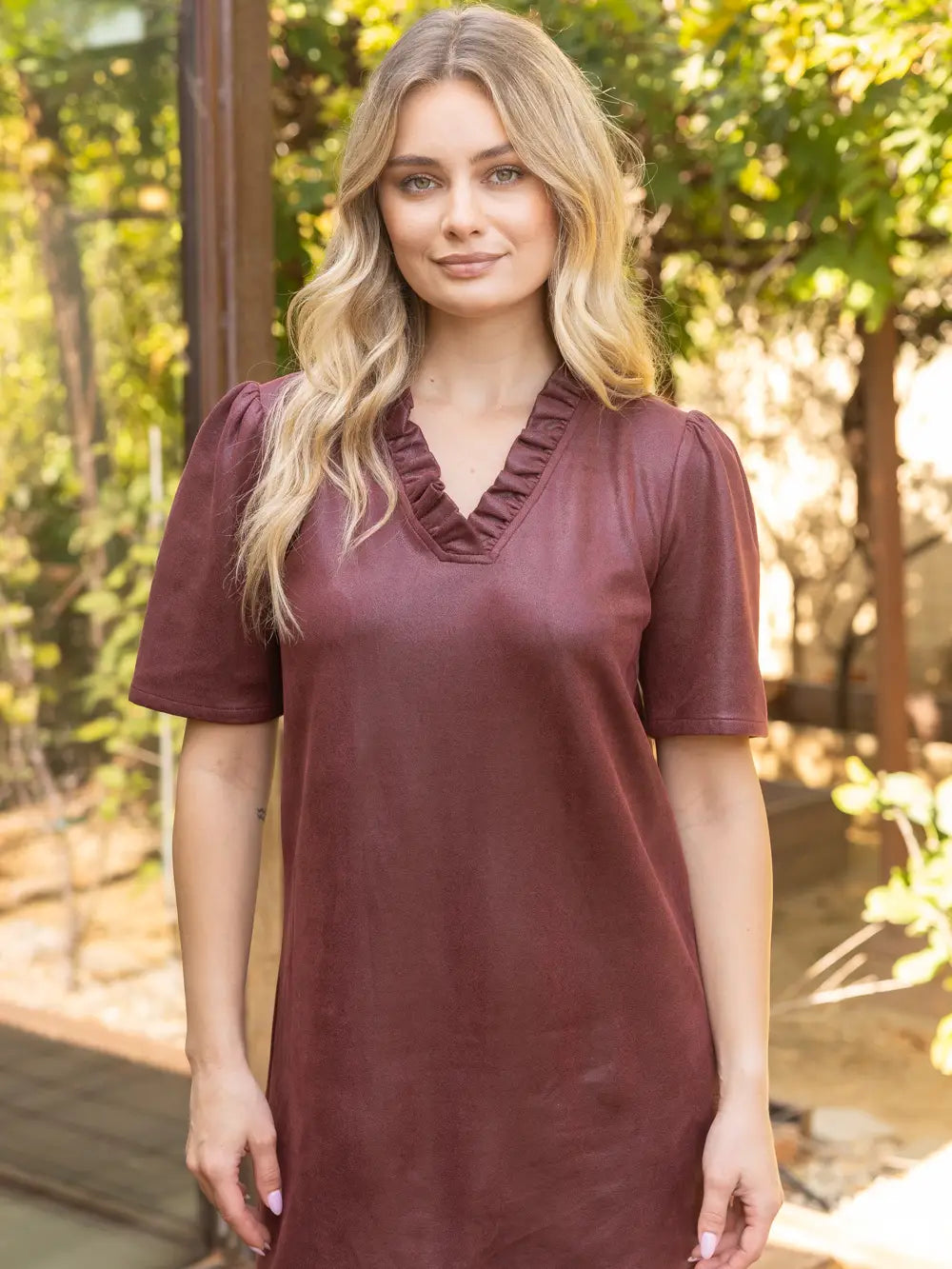 Faux Leather Shift Dress