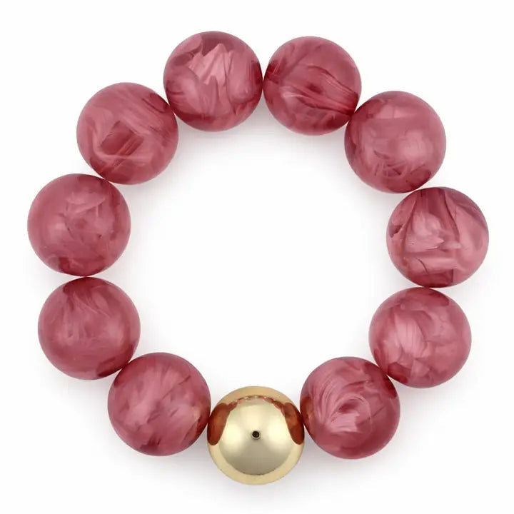 Gold Accent Ball Stretch Bracelet