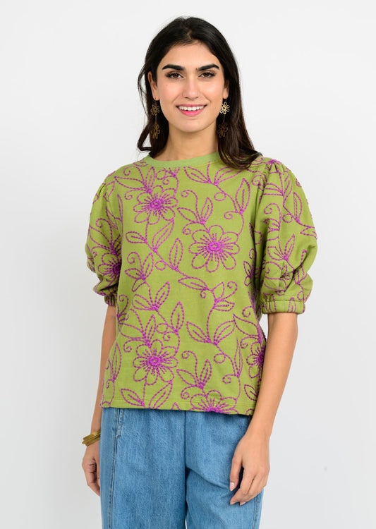 Floral Vines Knit Top