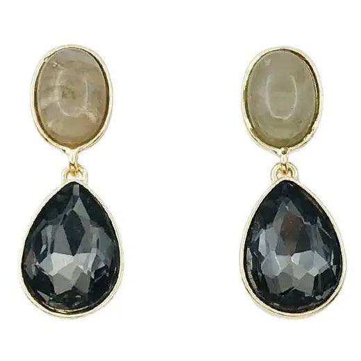 Dark Diamond Drop Earrings