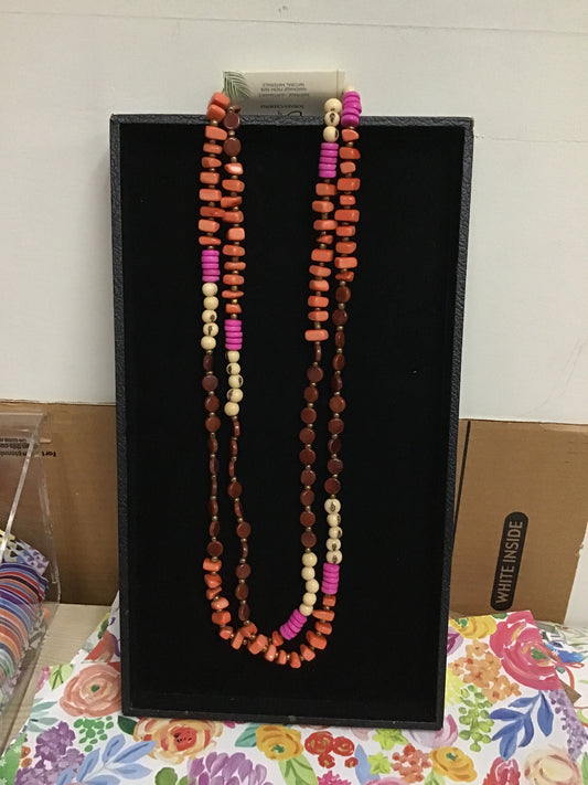 Tagua Melina Poppy Coral Necklace