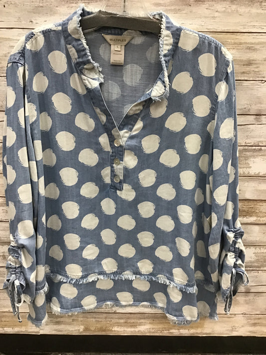 3/4 Drawstring Sleeve Band Collar Top