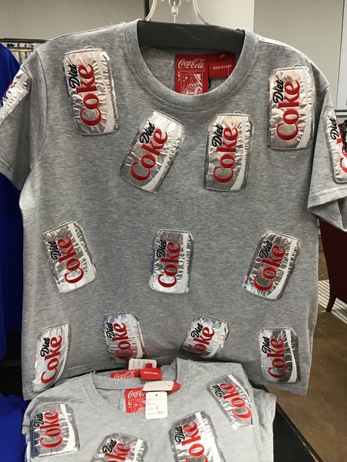 Queen Of Sparkles Grey Scattered Diet Coke Can Tee