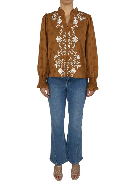 Embroidered Floral Top