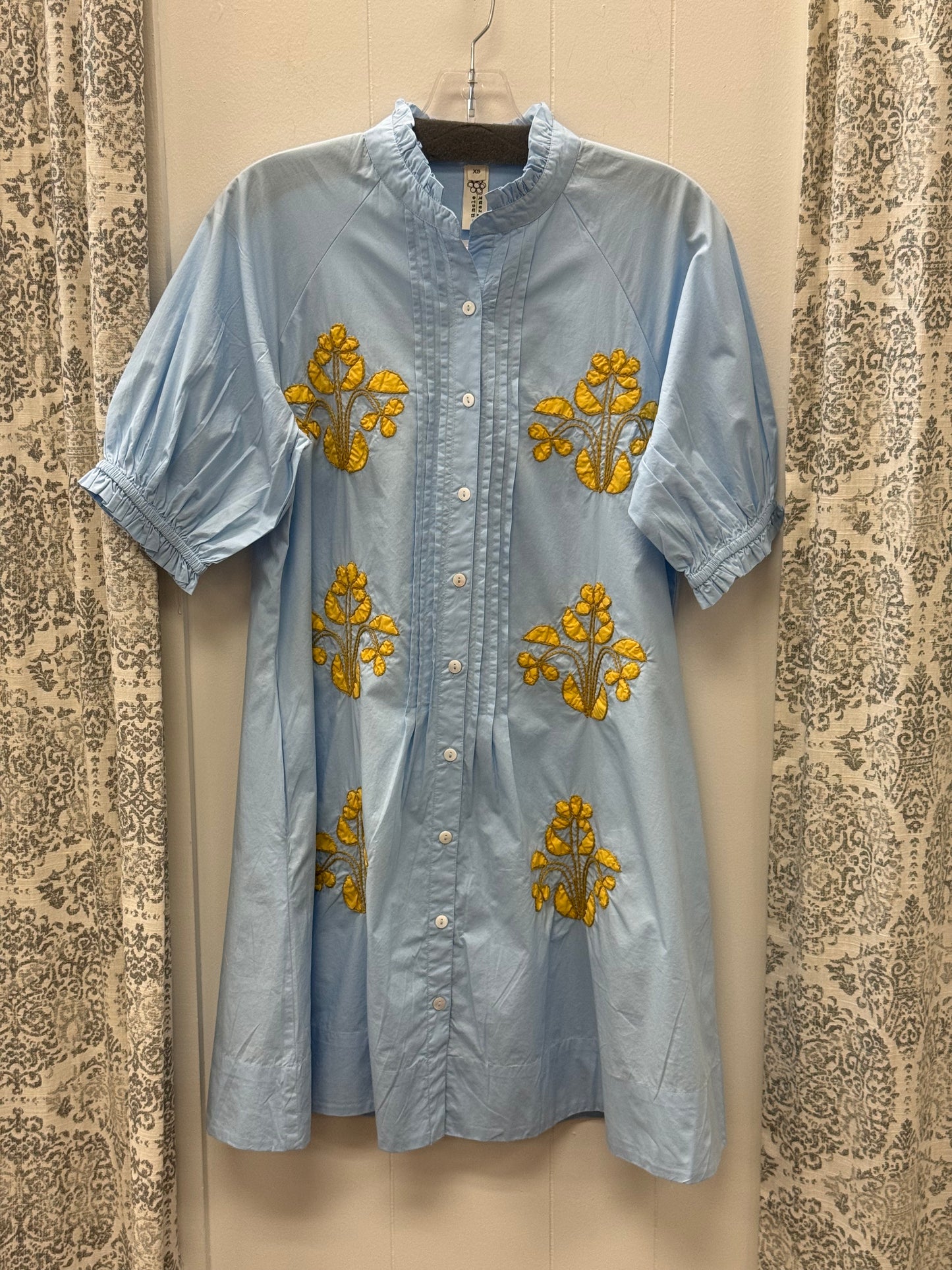 Blocked Embroidery Dress
