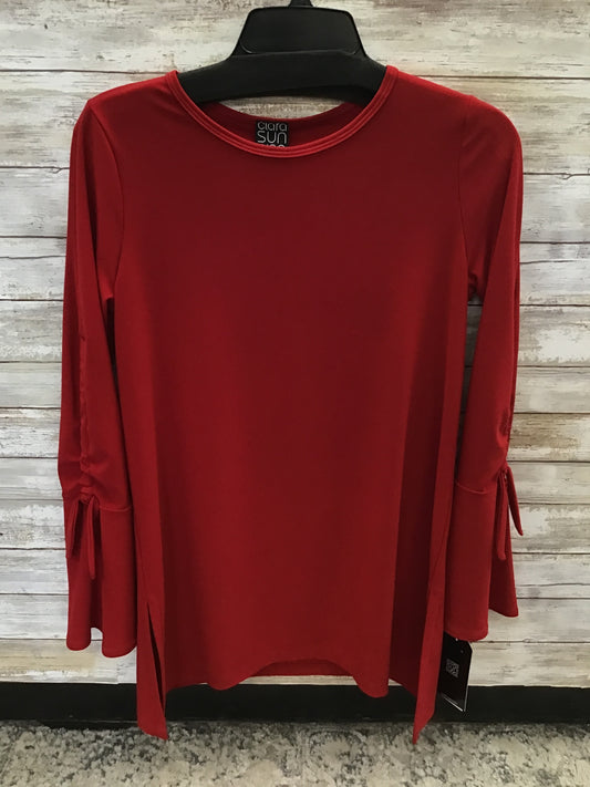 Elegant Red Bow Sleeve Blouse