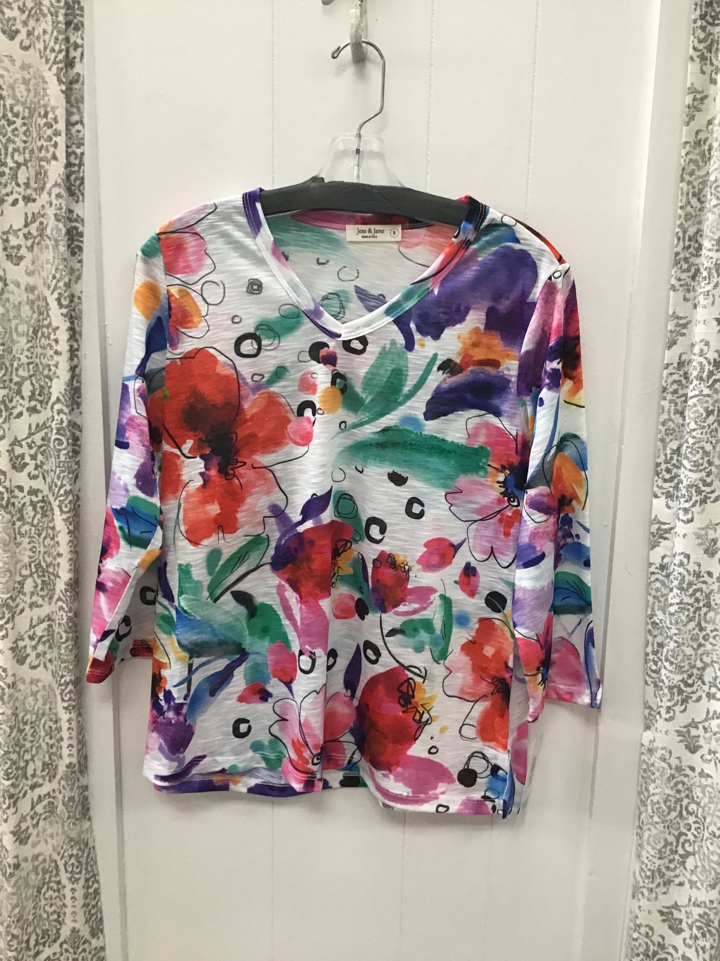 Watercolor V-Neck Top