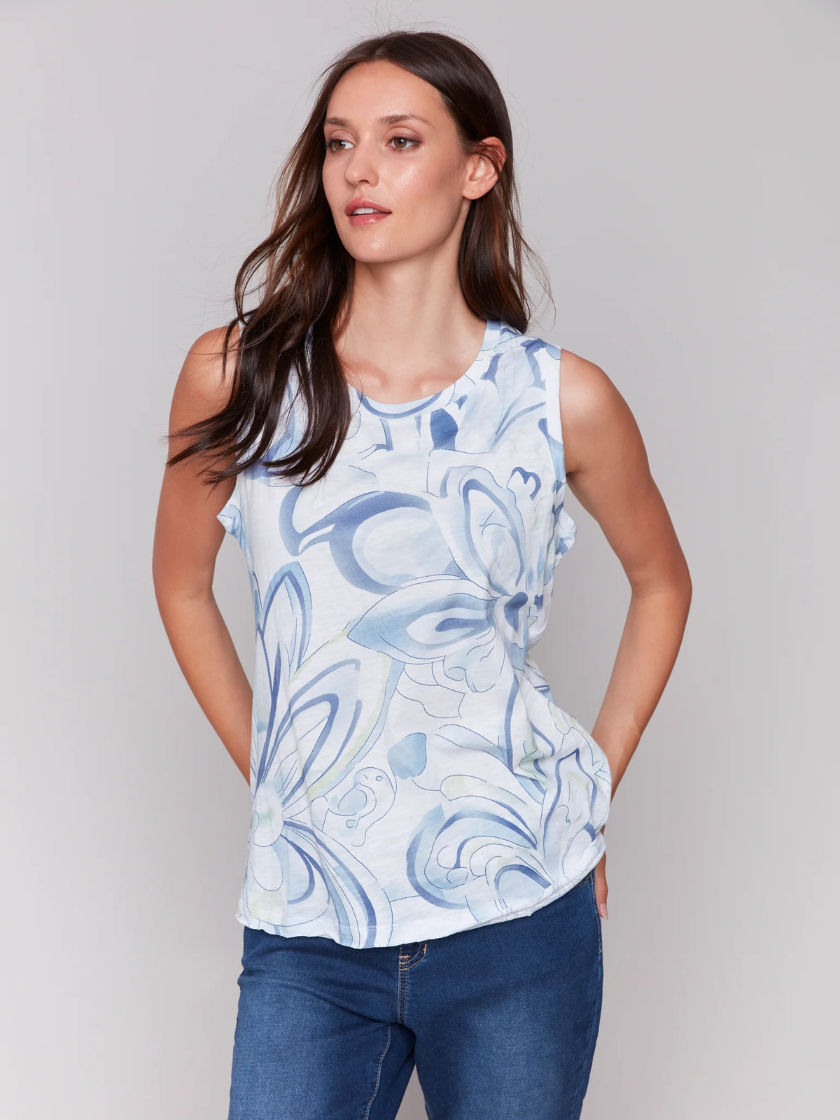 Sleeveless Cotton Knit Top