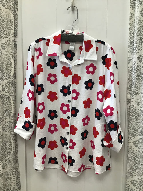 3/4 Sleeve Turn Up Cuff Shirt