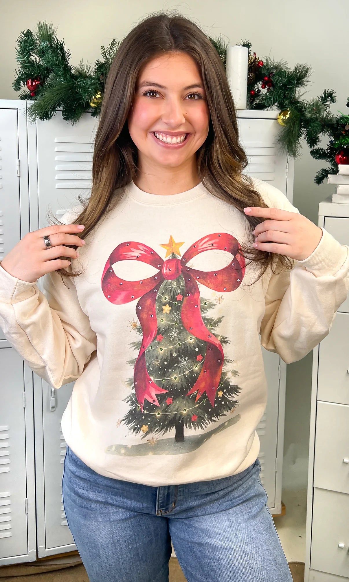 Rhinestone Christmas Tree Sweatshirt