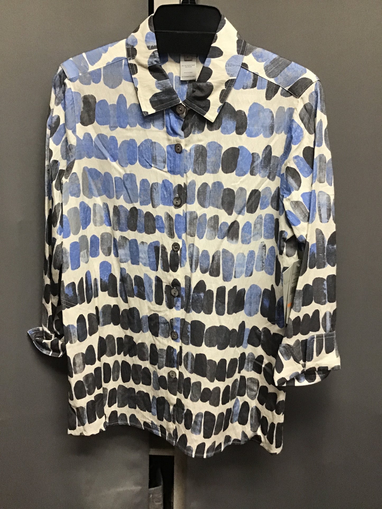 3/4 Sleeve Print Woven Shirt