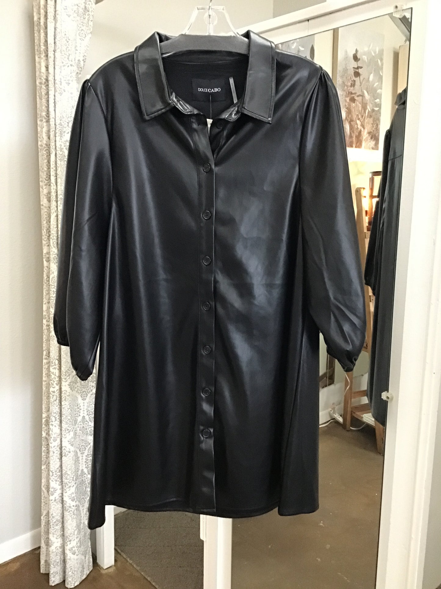 Dolce Cabo Faux Leather Black Dress