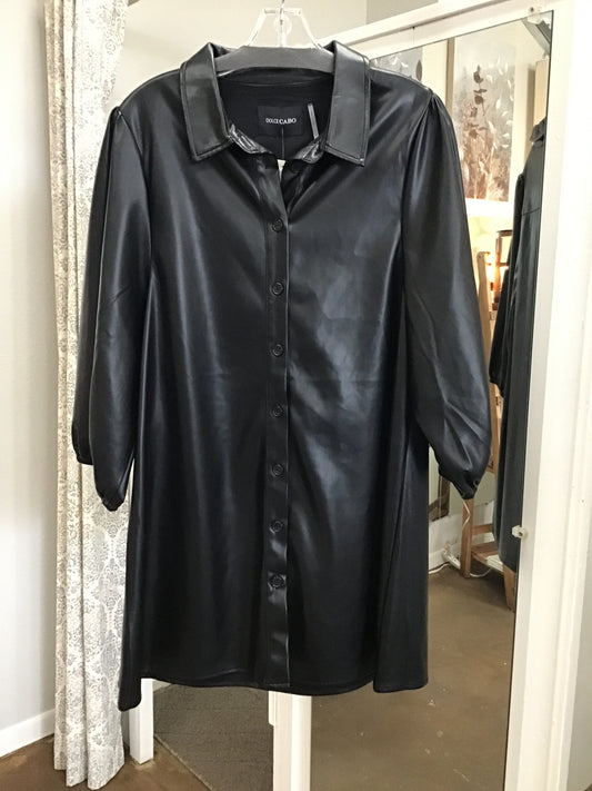 Dolce Cabo Faux Leather Black Dress