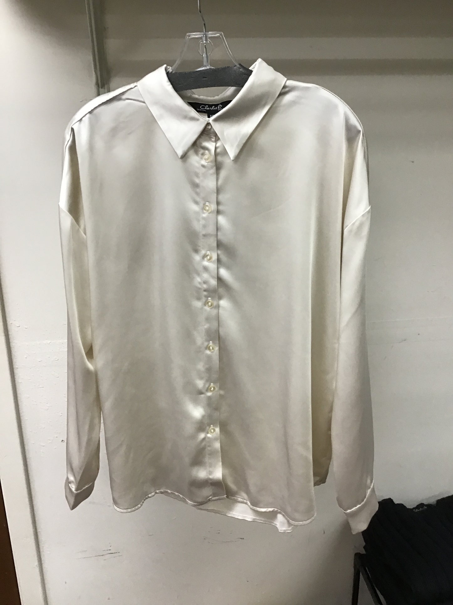 Charlie B Solid Satin Buttoned Shirt