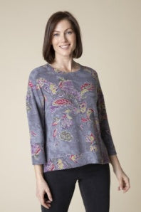 Habitat Fleece Floral 3/4 Sleeve Top