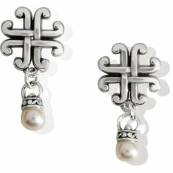 Taos Pearl Cross Petite Post Drop Earrings