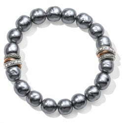 Neptune's Rings Gray Pearl Stretch Bracelet