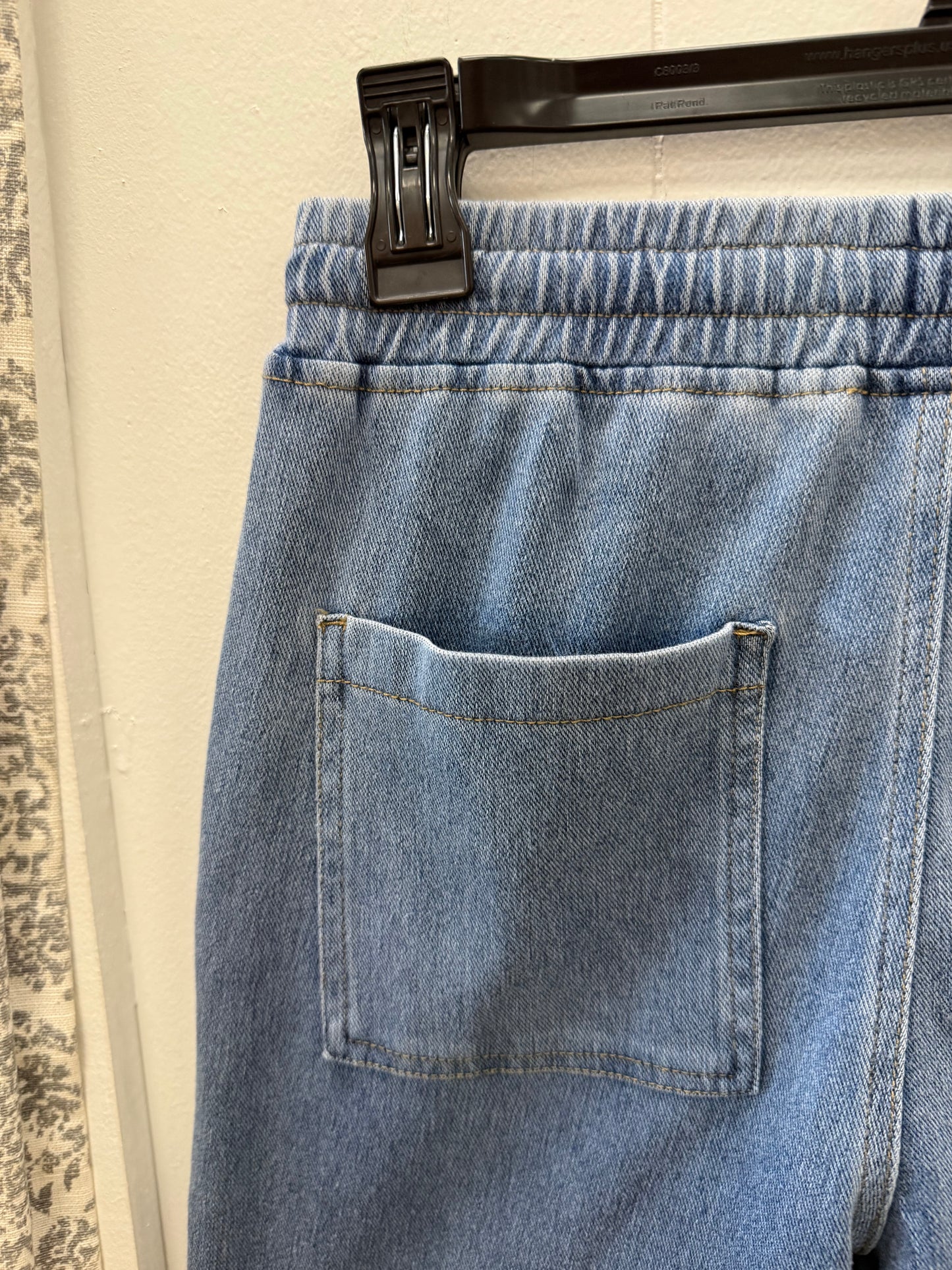 Knit Denim Wide Leg Bleu Moyen